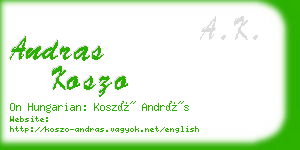 andras koszo business card